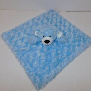 TenderTyme Blue Rossette Swirl Bear Puppy Dog Plush Security Blanket Baby lovey